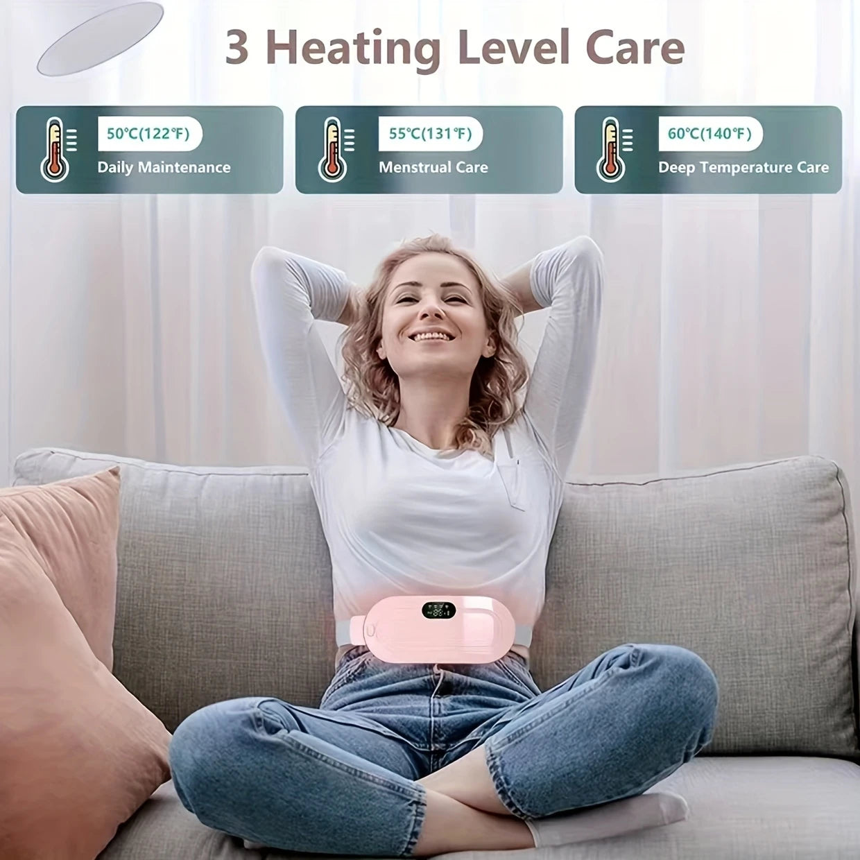 🌸 Almohadilla Térmica Menstrual Portátil con Masaje – Alivio Inteligente para tu Bienestar
